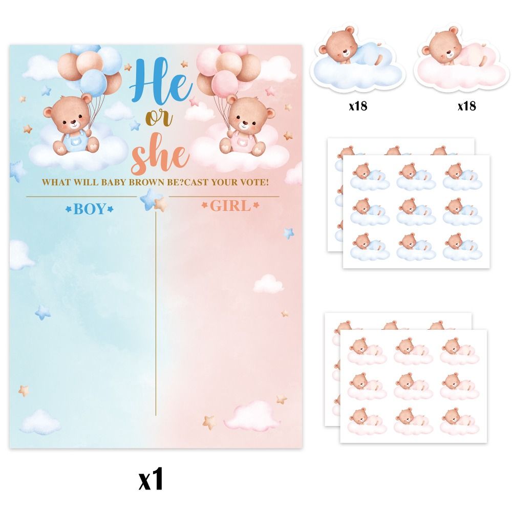 Board Game Who Is It - With Stickers Gender Revealed Voting Game