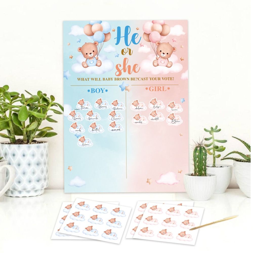 With Stickers Gender Revealed  - Board Game Who Is It ulasan dan harga