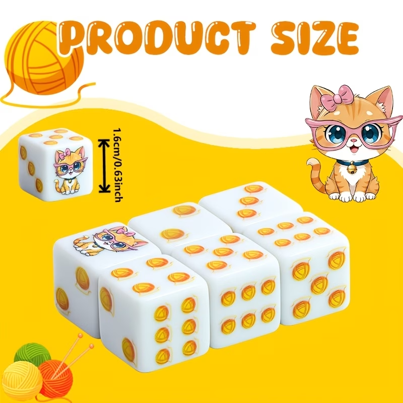 6Pcs Cat Paw Print Polyhedral  - Board Game Dungeons And Dragons ulasan dan harga