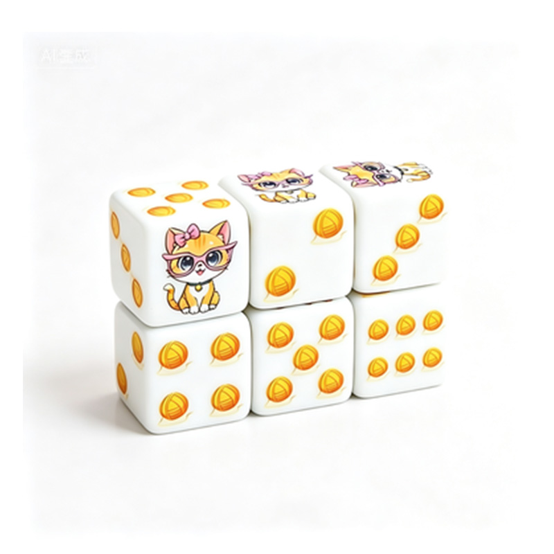 6Pcs Cat Paw Print Polyhedral  - Board Game Dungeons And Dragons ulasan dan harga
